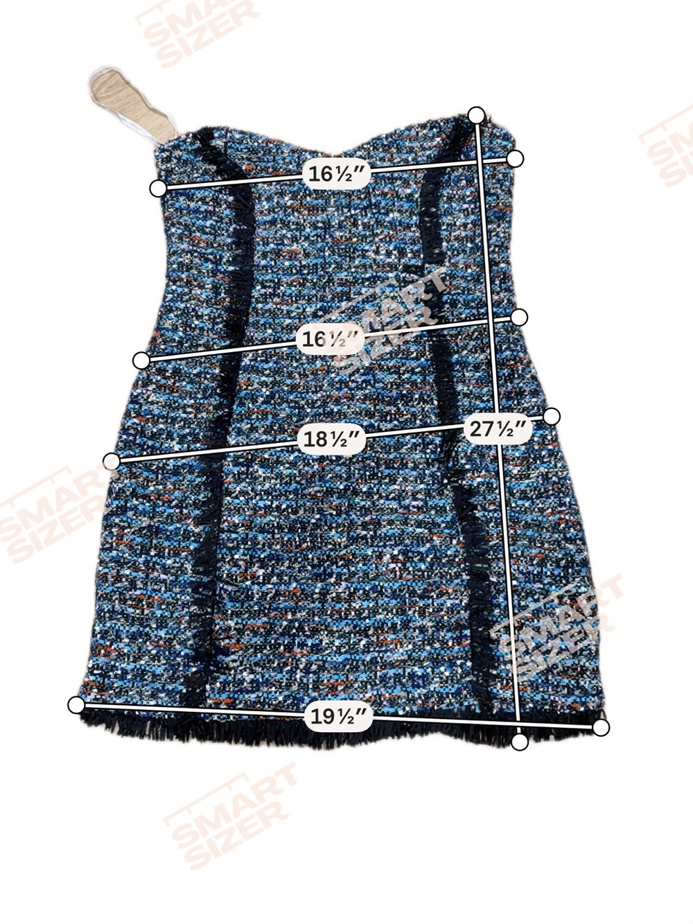 Lovers + Friends Strapless Blue Tweed Mini Dress - Picture 3 of 4